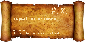 Hajmási Kisanna névjegykártya